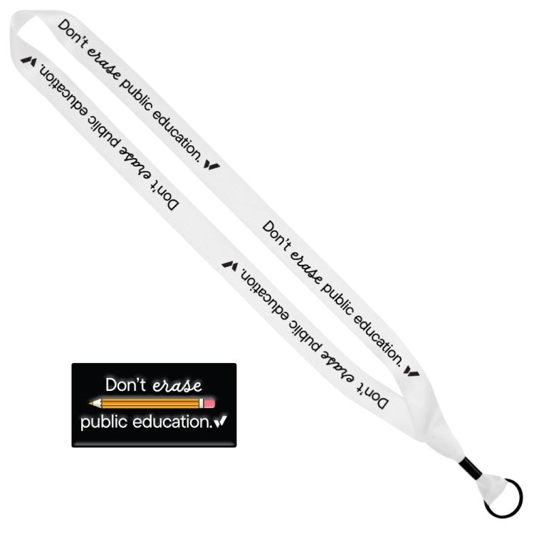Don't Erase Public Education Button and Lanyard Set